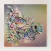 かわいいベビードラゴンエッグオンレインボー ジグソーパズル (横)