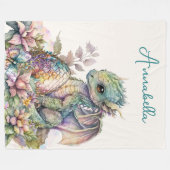 かわいいベビードラゴンエッグ フリースブランケット (正面(横))