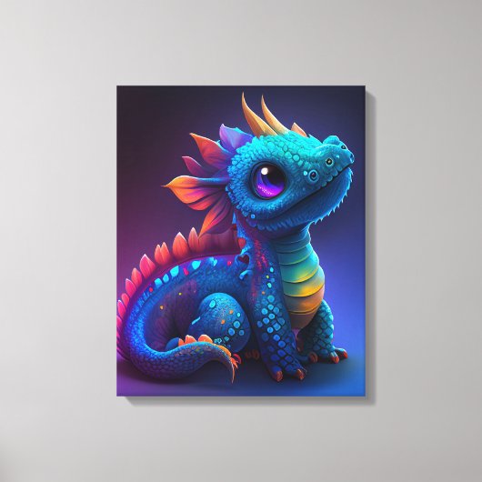 かわいいベビードラゴンキャンバス印刷 キャンバスプリント (正面)