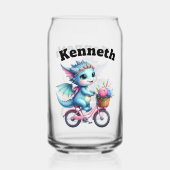 かわいいベビードラゴンサイクリングイン春 ガラス缶 (正面)