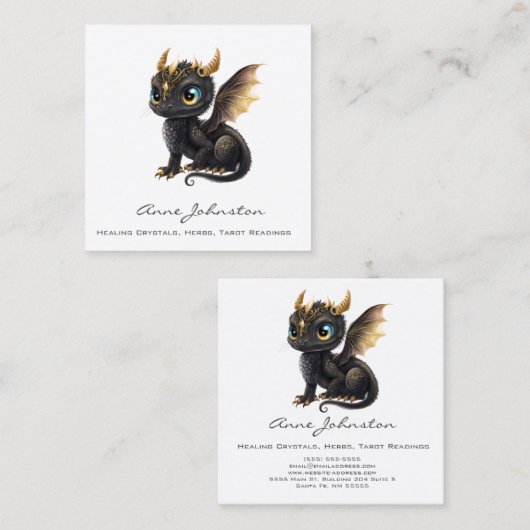 かわいいベビードラゴンスクエアビジネスカード スクエア名刺 (正面/裏面)