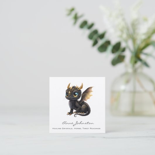 かわいいベビードラゴンスクエアビジネスカード スクエア名刺 (スタンド正面)