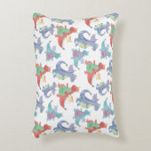 かわいいベビードラゴンハッピー踊りおもしろい漫画キッズ アクセントクッション (正面(垂直))