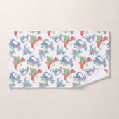 かわいいベビードラゴンハッピー踊りおもしろい漫画キッズ バスタオルセット (ハンドタオル)