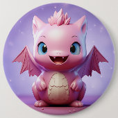 かわいいベビードラゴンボタン 缶バッジ (正面)