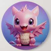 かわいいベビードラゴンボタン 缶バッジ (正面)