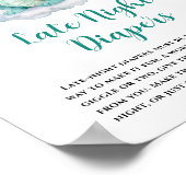 かわいいベビードラゴンレイトナイトおむつ ポスター (角)