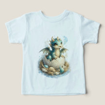かわいいベビードラゴン孵化ファンタジー・トドラーTシャツ