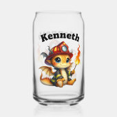 かわいいベビードラゴン消防士ギア ガラス缶 (正面)