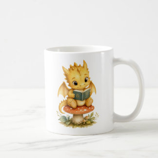 かわいいベビードラゴン+読み聞かせ+絵本+水彩画 コーヒーマグカップ