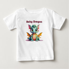 かわいいベビードラゴン - 魅力的ファンタジーTシャツ ベビーTシャツ