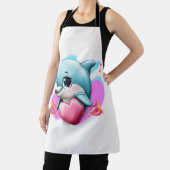かわいいベビードルフィンとバレンタインハート エプロン (インサイチュ)