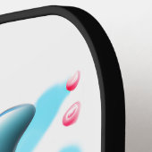 かわいいベビードルフィンとバレンタインハート ピックルボールラケット (左詳細)