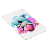 かわいいベビードルフィンとバレンタインハート マグネット (右側)