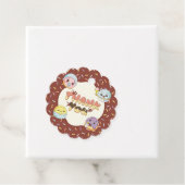 かわいいベビードーナツ漫画の赤ちゃんシャワーと散水 フェイバータグ (インサイチュ)