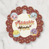 かわいいベビードーナツ漫画の赤ちゃんシャワーと散水 フェイバータグ (正面)