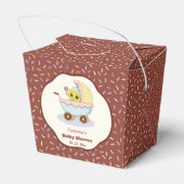 かわいいベビードーナツ漫画の赤ちゃんシャワーと散水 フェイバーボックス (裏面サイド)