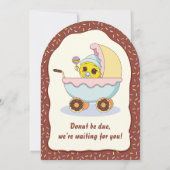 かわいいベビードーナツ漫画の赤ちゃんシャワーと散水 招待状 (裏面)