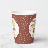 かわいいベビードーナツ漫画の赤ちゃんシャワーと散水 紙コップ (右)