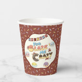 かわいいベビードーナツ漫画の赤ちゃんシャワーと散水 紙コップ (正面)