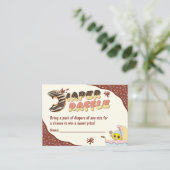 かわいいベビードーナツ漫画ベビーシャワーおむつラッフル エンクロージャーカード (スタンド正面)