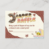 かわいいベビードーナツ漫画ベビーシャワーおむつラッフル エンクロージャーカード (正面)