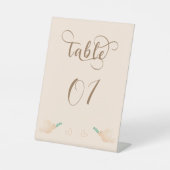 かわいいベビードーブのベビーシャワーテーブルナンバー 台座サイン (正面)