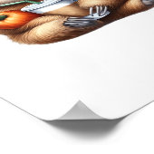 かわいいベビーナマケモノとパンケーキw ポスター (角)