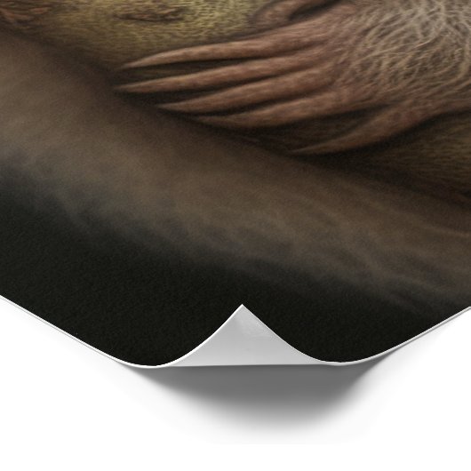 かわいいベビーナマケモノ笑顔の野生動物自然動物 ポスター (角)