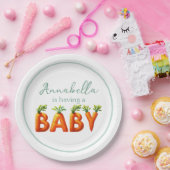 かわいいベビーニンジン春ベビーシャワー ペーパープレート (パーティー)