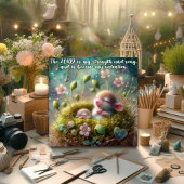 かわいいベビーネズミ花詩篇イースター シーズンカード