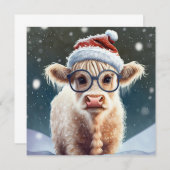 かわいいベビーハイランドカウインザスノー (正面/裏面)