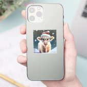かわいいベビーハイランドカウインザスノー シール (スマートフォン)
