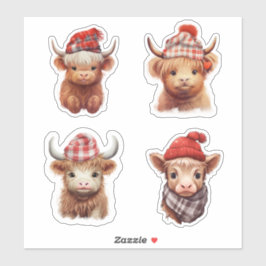 かわいいベビーハイランドカウバレンタインデー シール