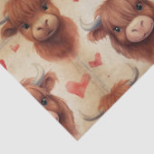 かわいいベビーハイランドカウバレンタインハートパターン 薄葉紙 (詳細)