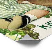 かわいいベビーハギングラビットアイリッシュサンパトリックの日 ポスター (角)