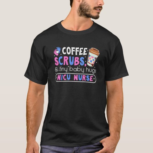 かわいいベビーハグコーヒーネオナタル気に集中Nic Tシャツ (正面)