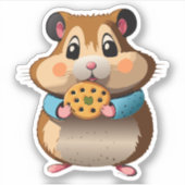 かわいいベビーハムスター漫画のキャラクター シール (正面)