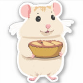 かわいいベビーハムスター漫画のキャラクター シール (正面)