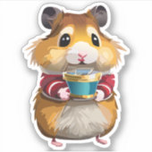 かわいいベビーハムスター漫画のキャラクター シール (正面)