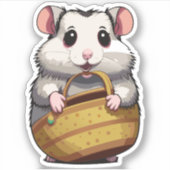かわいいベビーハムスター漫画のキャラクター シール (正面)