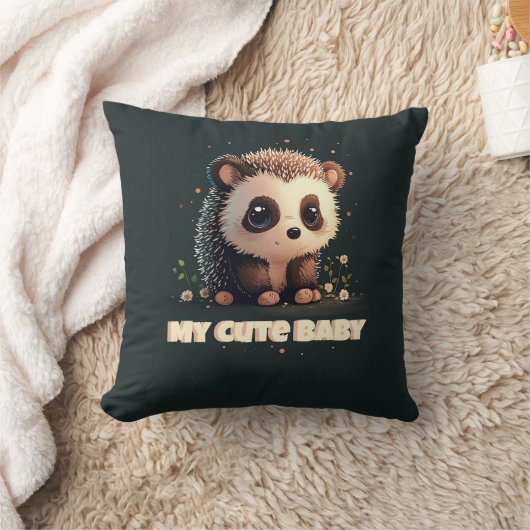 かわいいベビーハリネズミ枕 – かわいい クッション (ブランケット)