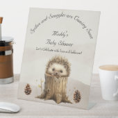 かわいいベビーハリネズミ赤ちゃんシャワー 台座サイン (インサイチュ)