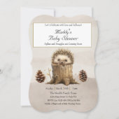 かわいいベビーハリネズミ赤ちゃんシャワー 招待状 (正面)