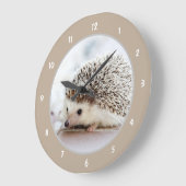 かわいいベビーハリネズミ ラージ壁時計 (傾斜)