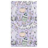 かわいいベビーハロウィーンとカボチャ、こうもりと幽霊 スモールペーパーバッグ (裏面)