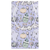 かわいいベビーハロウィーンとカボチャ、こうもりと幽霊 スモールペーパーバッグ (裏面)