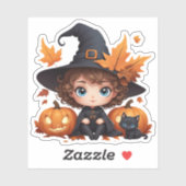 かわいいベビーハロウィーン魔女カボチャのデザイン シール (シート)