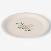 かわいいベビーバスケットフローラベビーシャワー ペーパープレート (アングル)