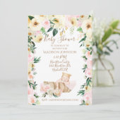 かわいいベビーバスケットフローラベビーシャワー 招待状 (スタンド正面)